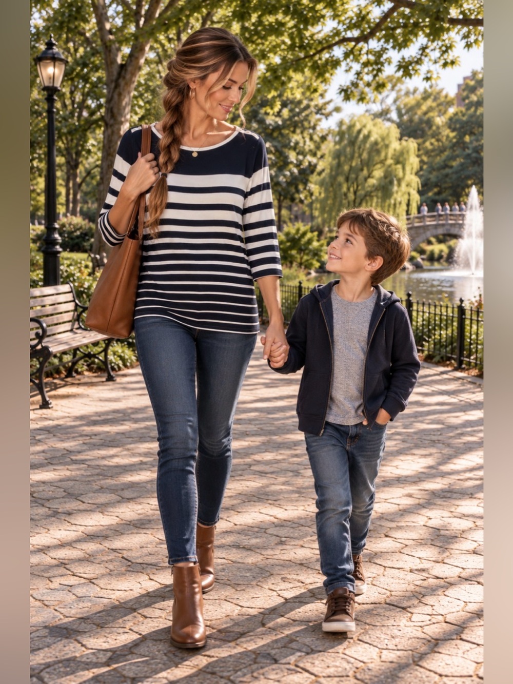 St. John's Bay Navy White Striped Women's 3/4 Sleeve Size S